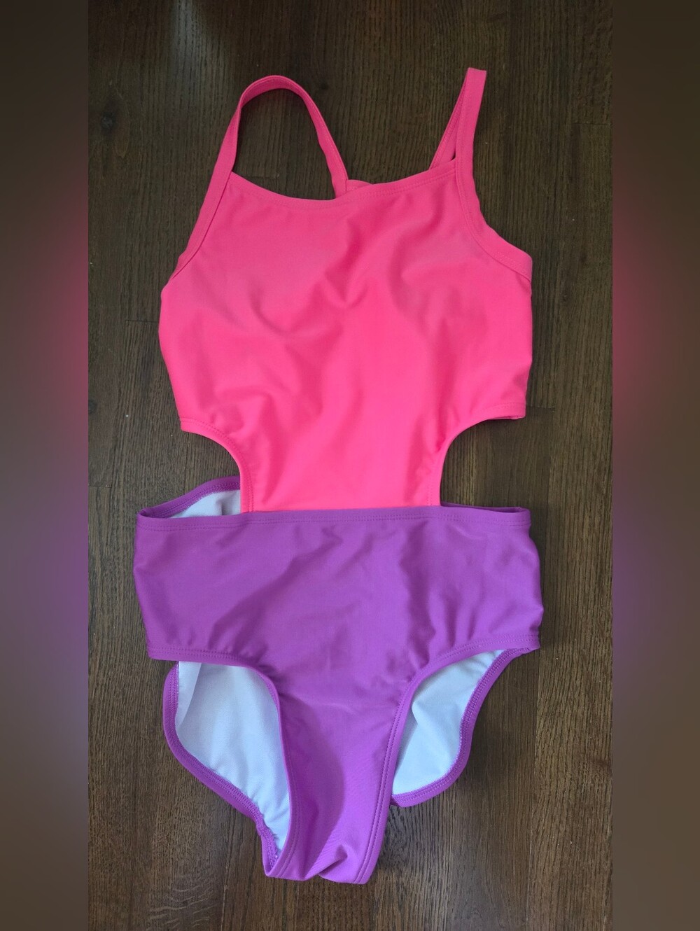 Cat & Jack Girls XL/14 Pink/Purple One-Piece Swimsuit
